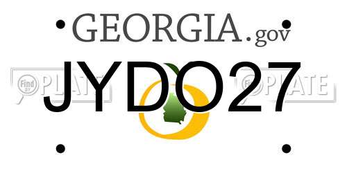 JYDO27 Georgia License Plate