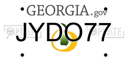 JYDO77 Georgia License Plate