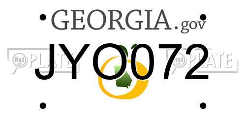 JYO072 Georgia License Plate