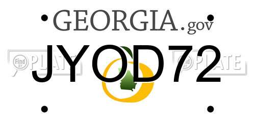JYOD72 Georgia License Plate