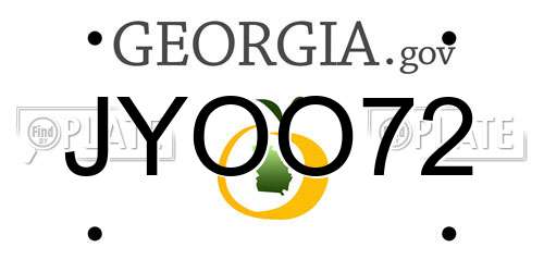JYOO72 Georgia License Plate