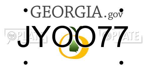 JYOO77 Georgia License Plate