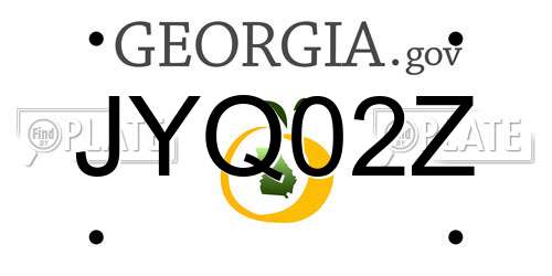 JYQ02Z Georgia License Plate