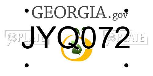 JYQ072 Georgia License Plate