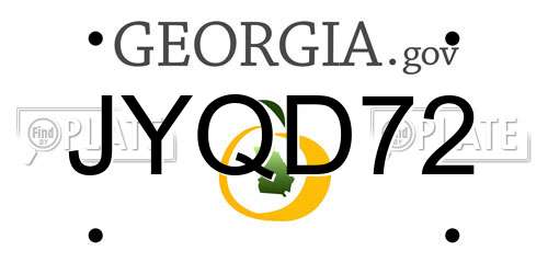 JYQD72 Georgia License Plate