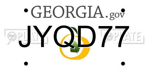 JYQD77 Georgia License Plate