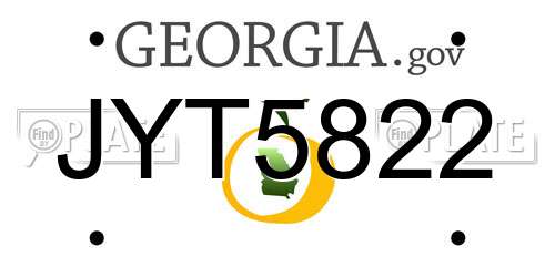 JYT5822 Georgia License Plate