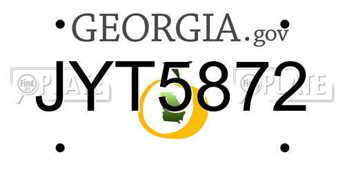 JYT5872 Georgia License Plate