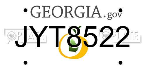 JYT8522 Georgia License Plate