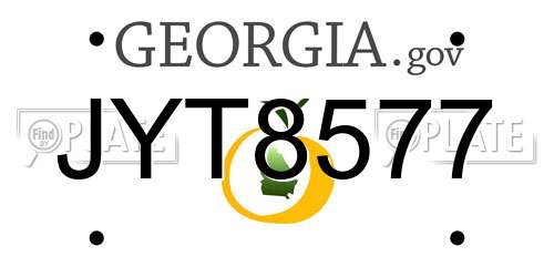 JYT8577 Georgia License Plate