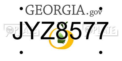 JYZ8577 Georgia License Plate
