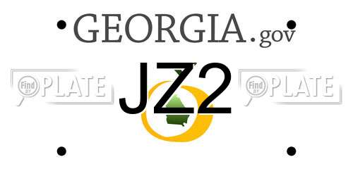 JZ2 Georgia License Plate