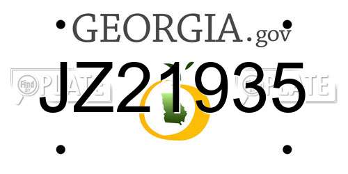 JZ21935 Georgia License Plate