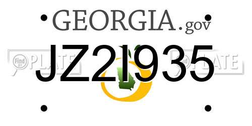 JZ2I935 Georgia License Plate