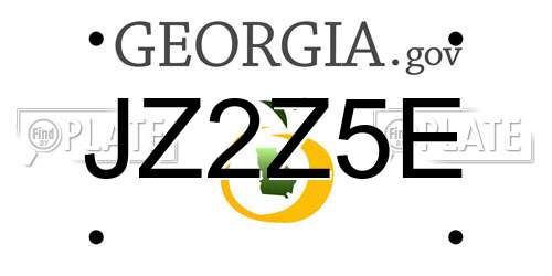 JZ2Z5E Georgia License Plate