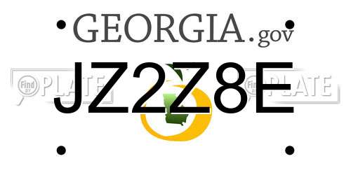 JZ2Z8E Georgia License Plate