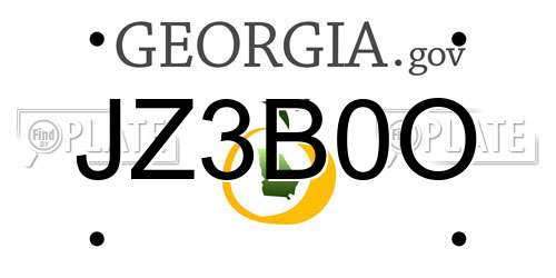 JZ3B0O Georgia License Plate
