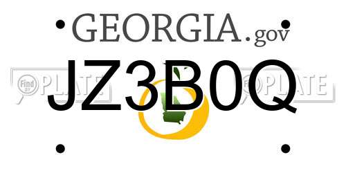 JZ3B0Q Georgia License Plate