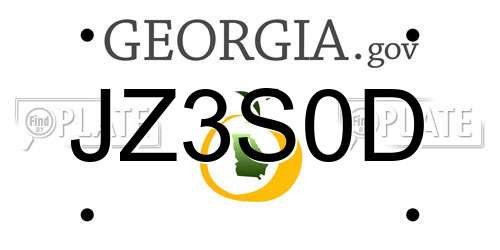 JZ3S0D Georgia License Plate