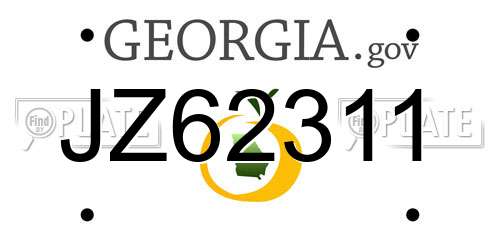 JZ62311 Georgia License Plate