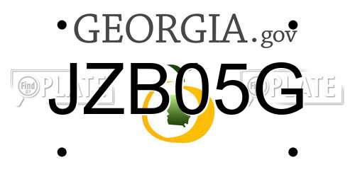 JZB05G Georgia License Plate