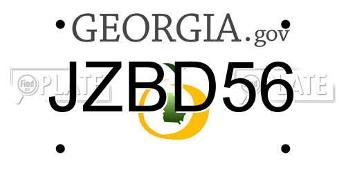 JZBD56 Georgia License Plate