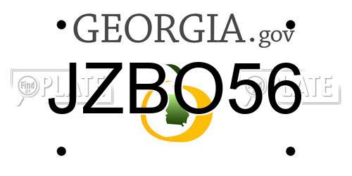 JZBO56 Georgia License Plate
