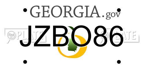 JZBO86 Georgia License Plate