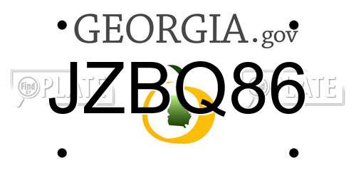 JZBQ86 Georgia License Plate