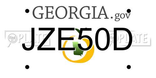 JZE50D Georgia License Plate