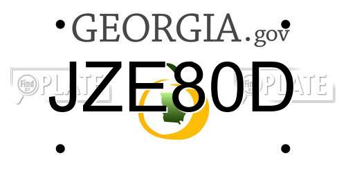 JZE80D Georgia License Plate
