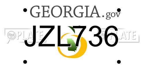 JZL736 Georgia License Plate