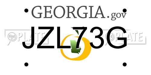 JZL73G Georgia License Plate