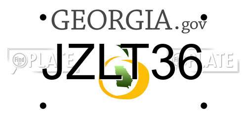 JZLT36 Georgia License Plate
