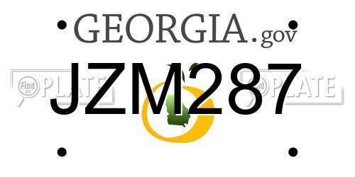 JZM287 Georgia License Plate