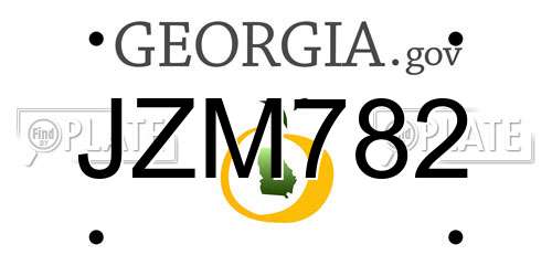 JZM782 Georgia License Plate