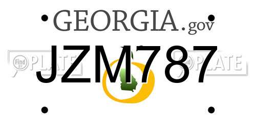 JZM787 Georgia License Plate