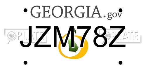 JZM78Z Georgia License Plate