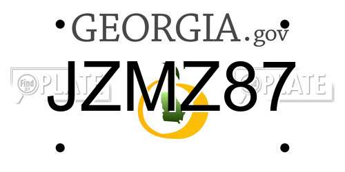 JZMZ87 Georgia License Plate