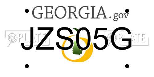 JZS05G Georgia License Plate