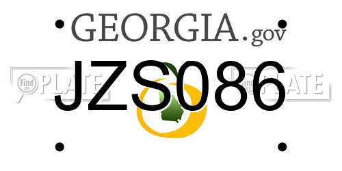 JZS086 Georgia License Plate