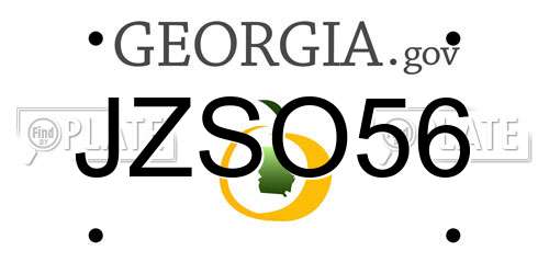 JZSO56 Georgia License Plate