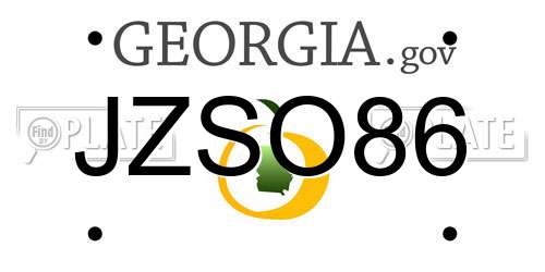 JZSO86 Georgia License Plate