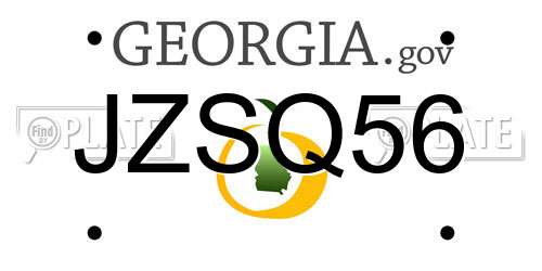 JZSQ56 Georgia License Plate