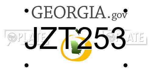 JZT253 Georgia License Plate