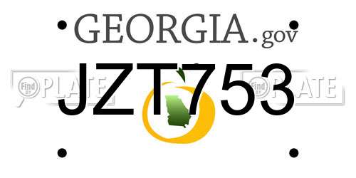 JZT753 Georgia License Plate