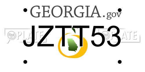 JZTT53 Georgia License Plate