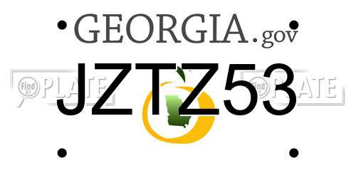 JZTZ53 Georgia License Plate