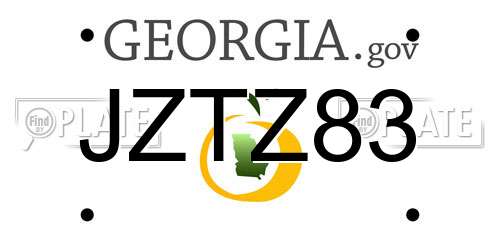 JZTZ83 Georgia License Plate