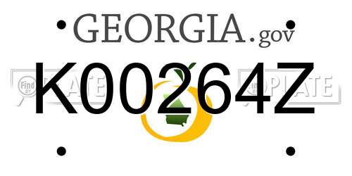 K00264Z Georgia License Plate